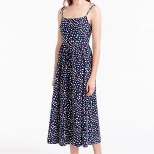 J. Crew Navy Blue Spotted Dress Size 8